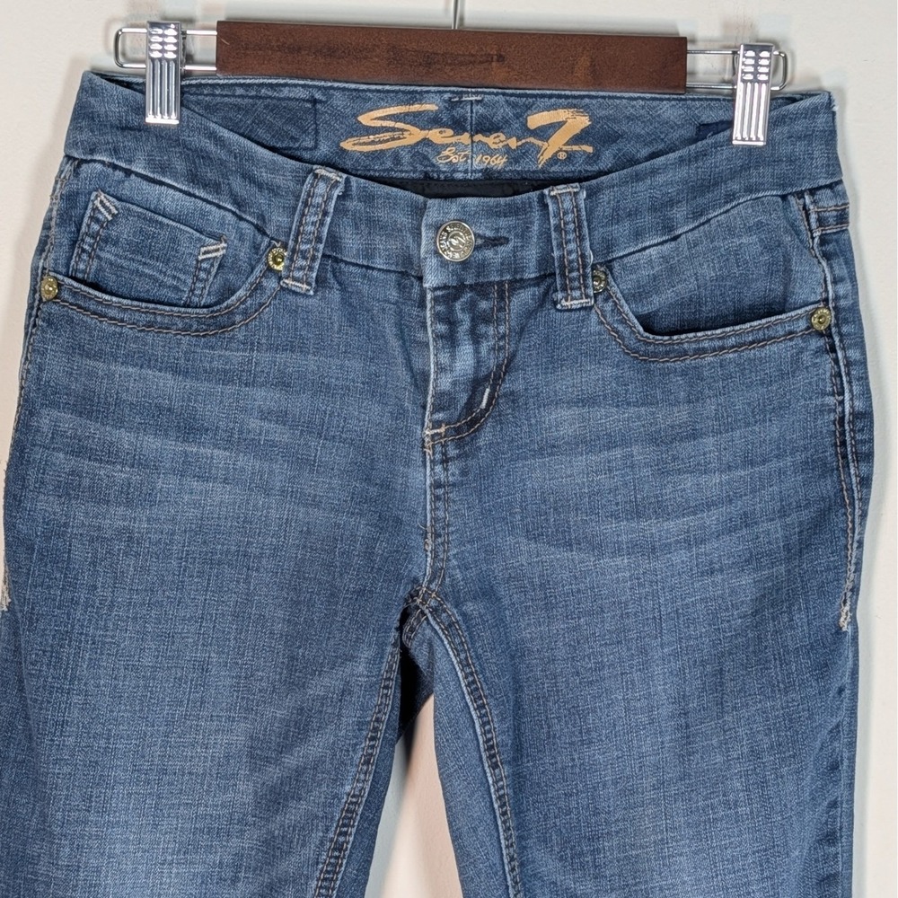 Seven7 Womens Bootcut Jeans Size 4 Medium Wash Stretch Denim Blue 7701964